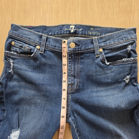 7 For All Mankind “The Skinny” Distressed Skinny Jeans – Size 30 - Picture 8 of 12